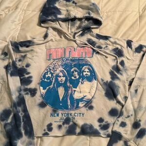 XS Pink Floyd cropped hoodie tie-dye